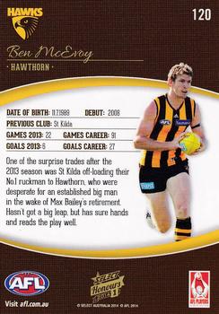 2014 Select AFL Honours Series 1 #120 Ben McEvoy Back